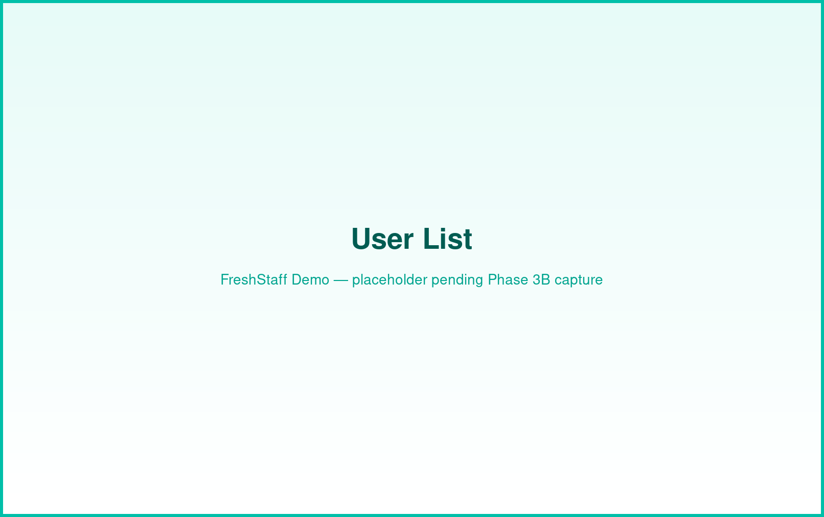 FreshStaff Admin HQ: user list interface showing staff accounts and status.