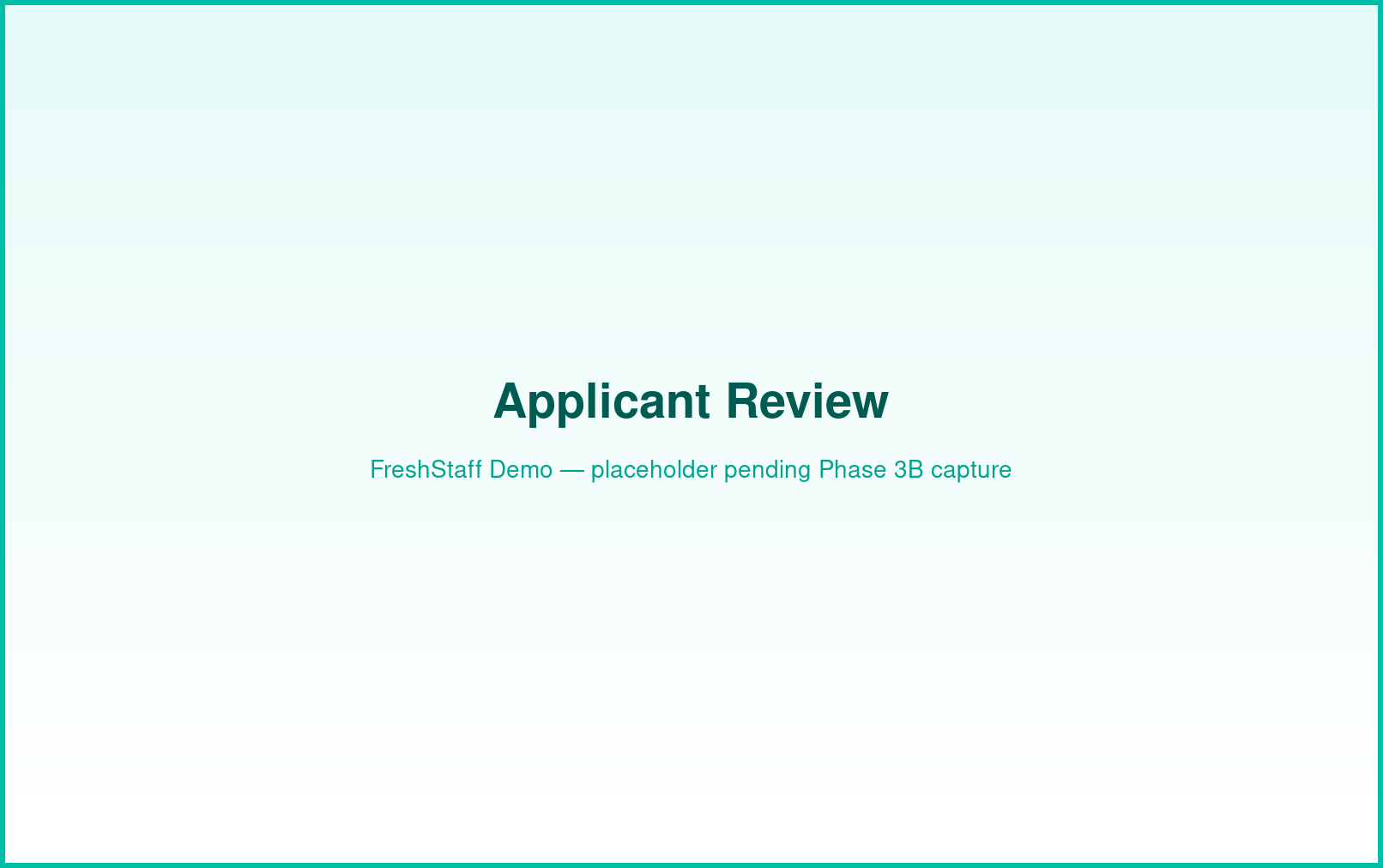 FreshStaff client portal: applicant review interface showing candidates for a job order.