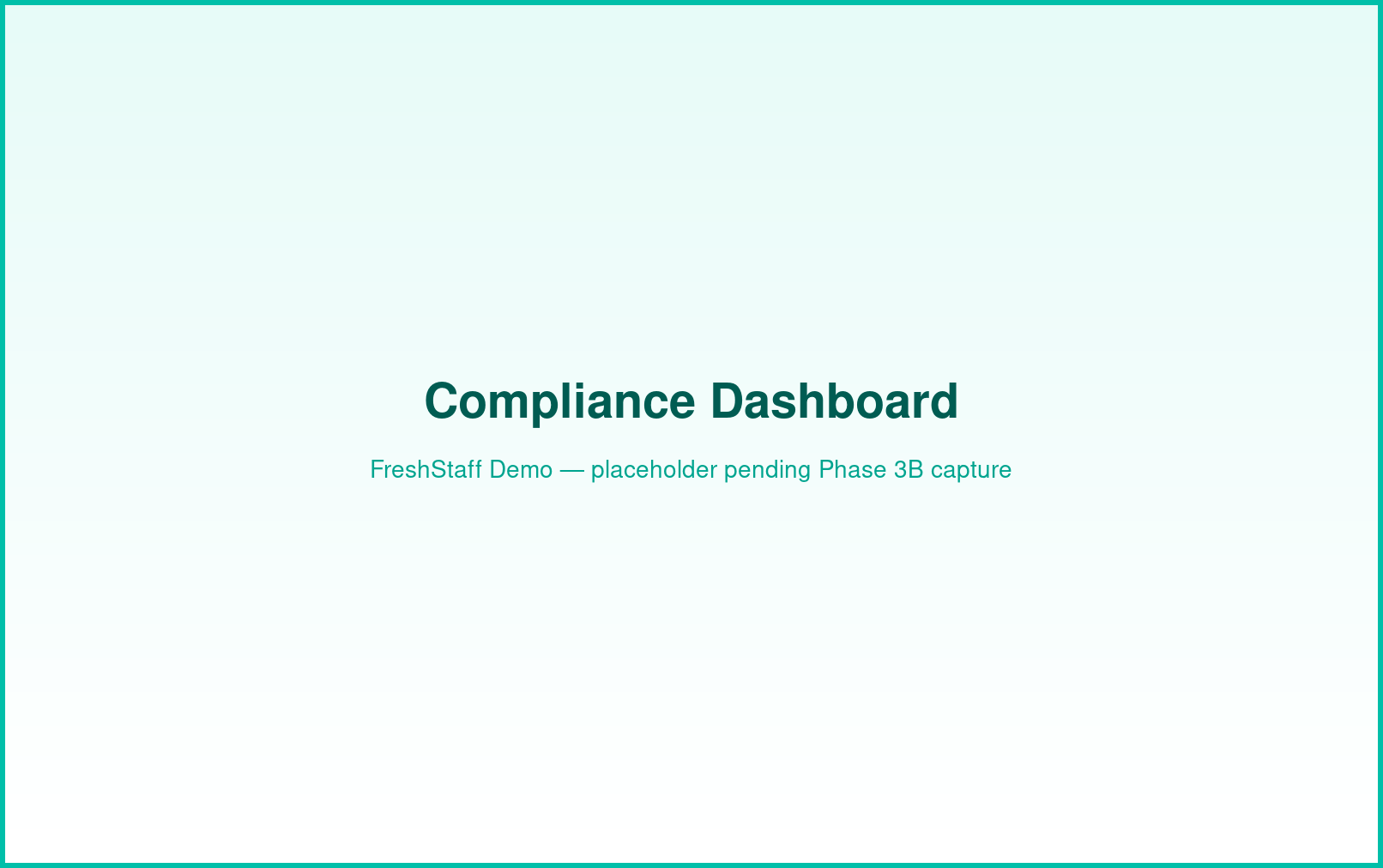 FreshStaff compliance: compliance dashboard interface showing company-wide status.
