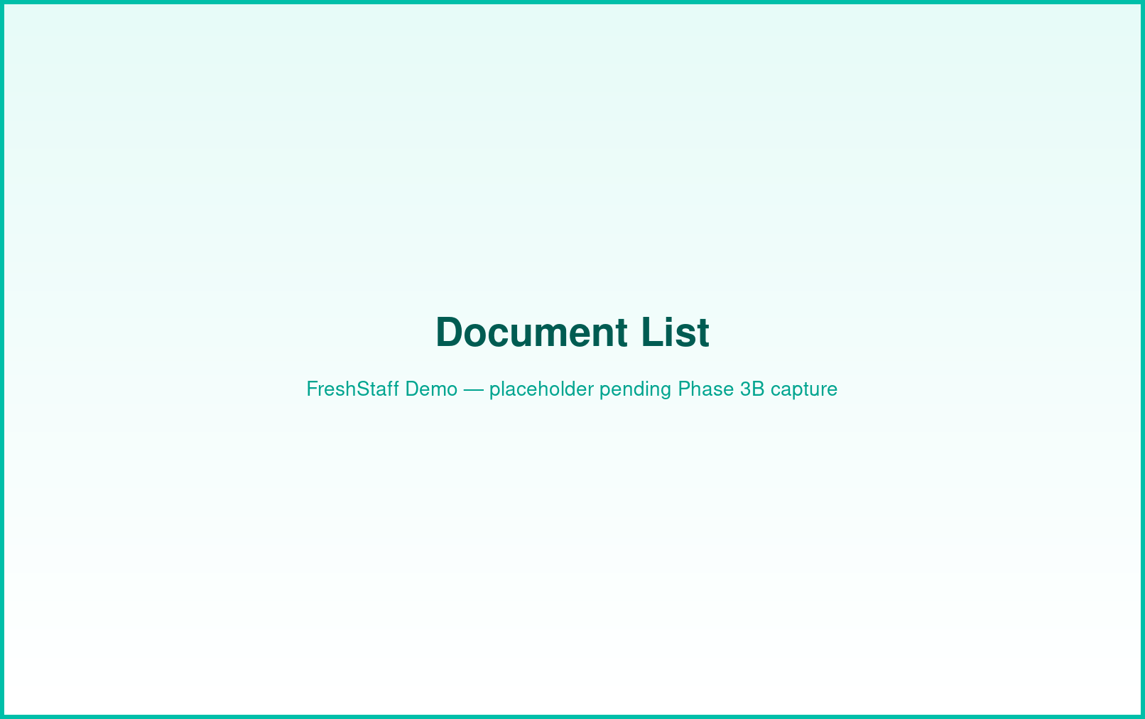 FreshStaff document builder: document list interface showing configured templates.
