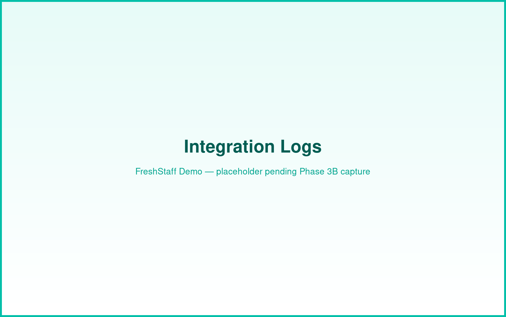 FreshStaff integrations: integration logs interface showing sync history.