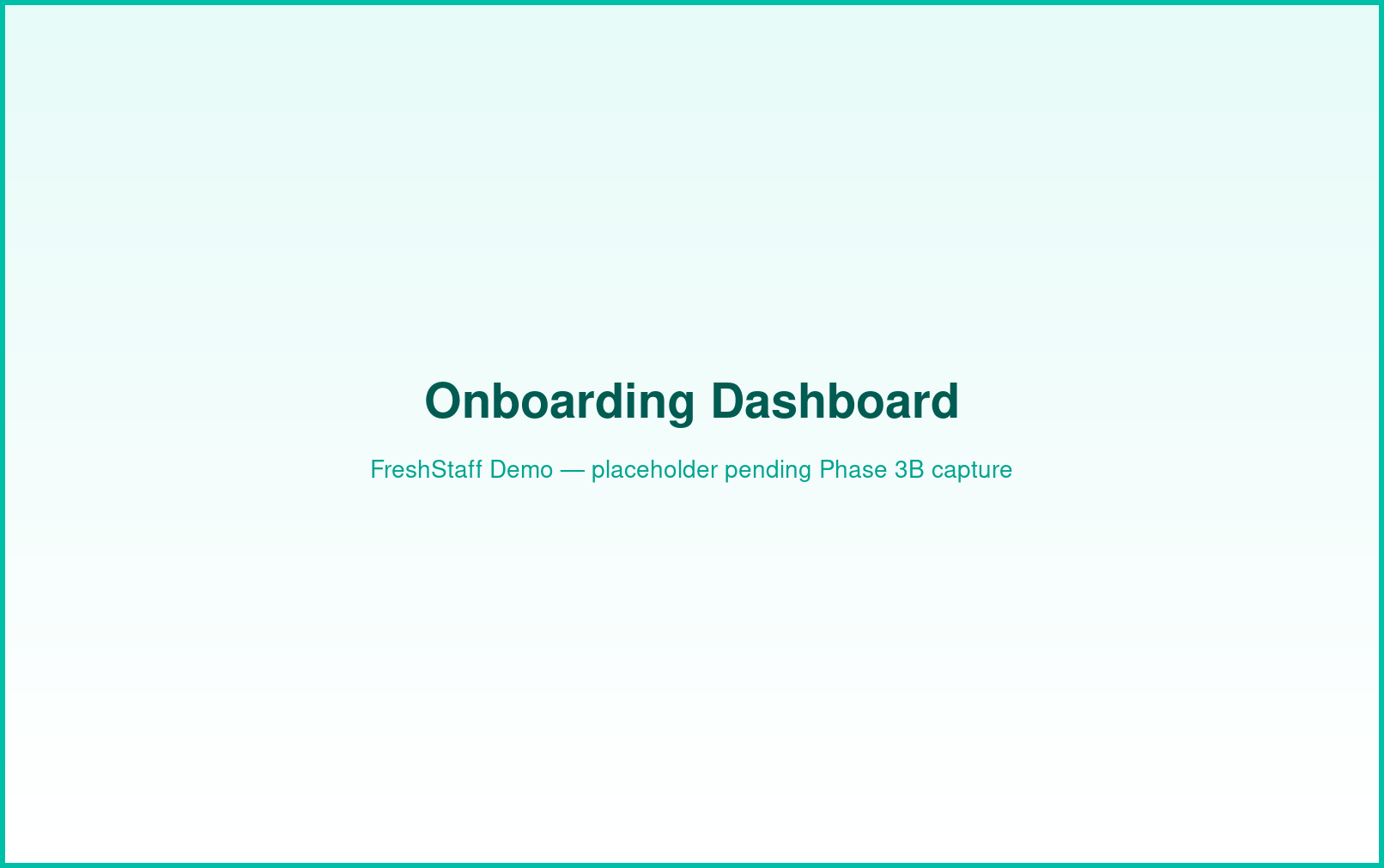 FreshStaff onboarding: dashboard overview interface showing active onboarding sessions and completion status.